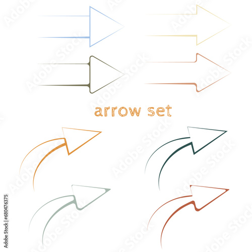 arrow set colorful retro 13