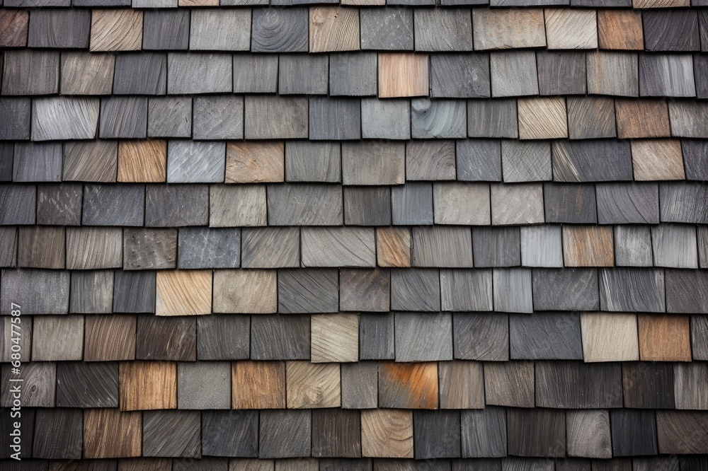 Rustic Elegance: Wooden Slate Shingles Texture, generative AI Rustic Elegance: Wooden Slate Shingles Texture, generative AI
