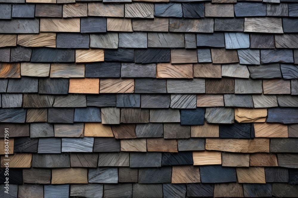 Rustic Elegance: Wooden Slate Shingles Texture, generative AI Rustic Elegance: Wooden Slate Shingles Texture, generative AI