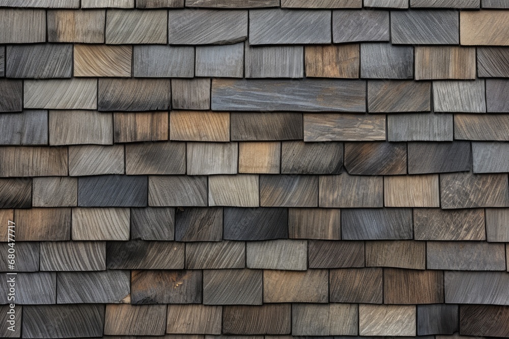 Rustic Elegance: Wooden Slate Shingles Texture, generative AI Rustic Elegance: Wooden Slate Shingles Texture, generative AI