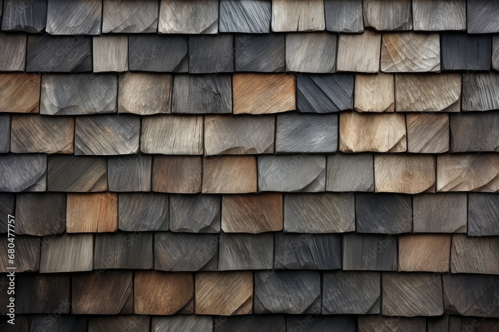 Rustic Elegance: Wooden Slate Shingles Texture, generative AI Rustic Elegance: Wooden Slate Shingles Texture, generative AI