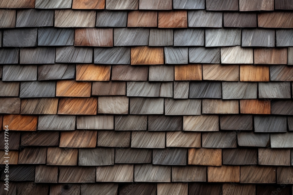 Rustic Elegance: Wooden Slate Shingles Texture, generative AI Rustic Elegance: Wooden Slate Shingles Texture, generative AI