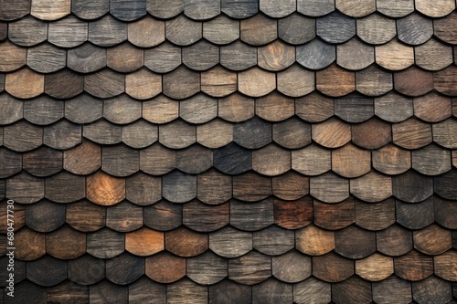 Rustic Elegance  Wooden Slate Shingles Texture  generative AI