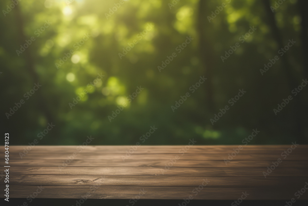 Peaceful Greenery View from Wooden Table Peaceful Greenery View from Wooden Table