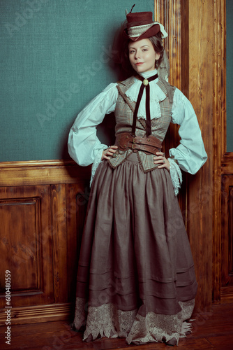 confident steampunk lady