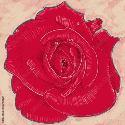 Drawing of a rose.