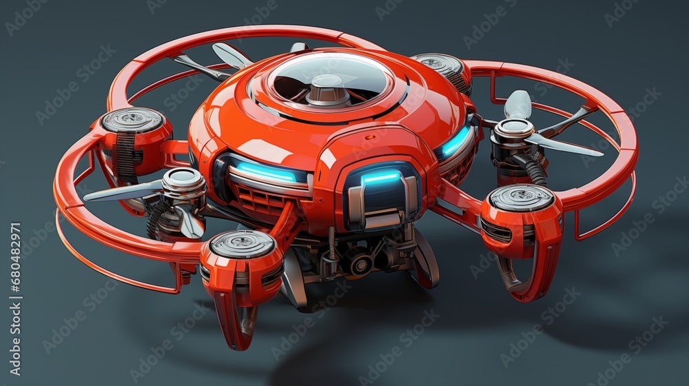 Fototapeta premium A state-of-the-art drone with advanced aerial capabilities. Digital concept, illustration painting.