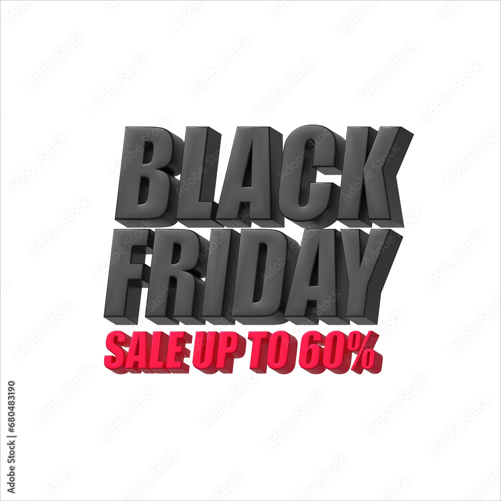 Black Friday sale up 60 percent 3d style