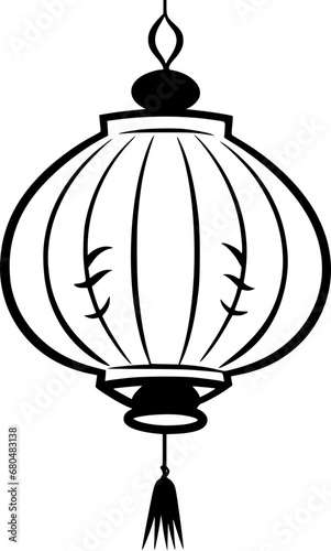outline illustration of lantern for coloring page