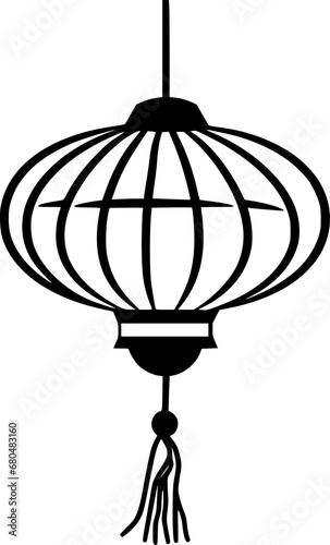 outline illustration of lantern for coloring page