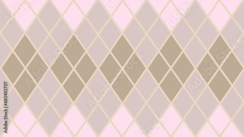 Pink and beige seamless geometric pattern argyle background