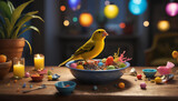 yellow canary in a cage, generative AI