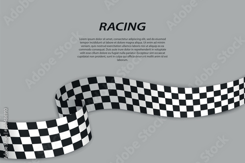 Checkered wave flag for racing background