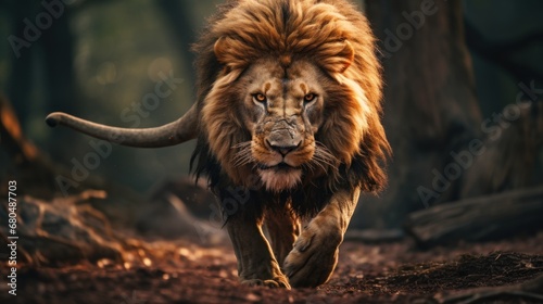 Ein Löwe nähert sich