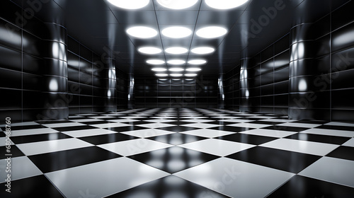 fondo de cuadros blancos y negros al estilo masón o de ajedrez © cuperino