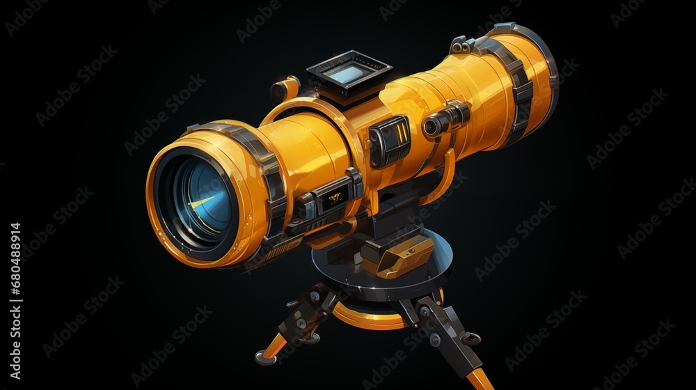 A modern, high-resolution telescope with celestial tracking. Digital concept, illustration painting. A modern, high-resolution telescope with celestial tracking. Digital concept, illustration painting.