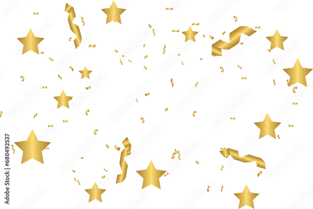Obraz premium Falling shiny golden confetti, gold festive confetti 
