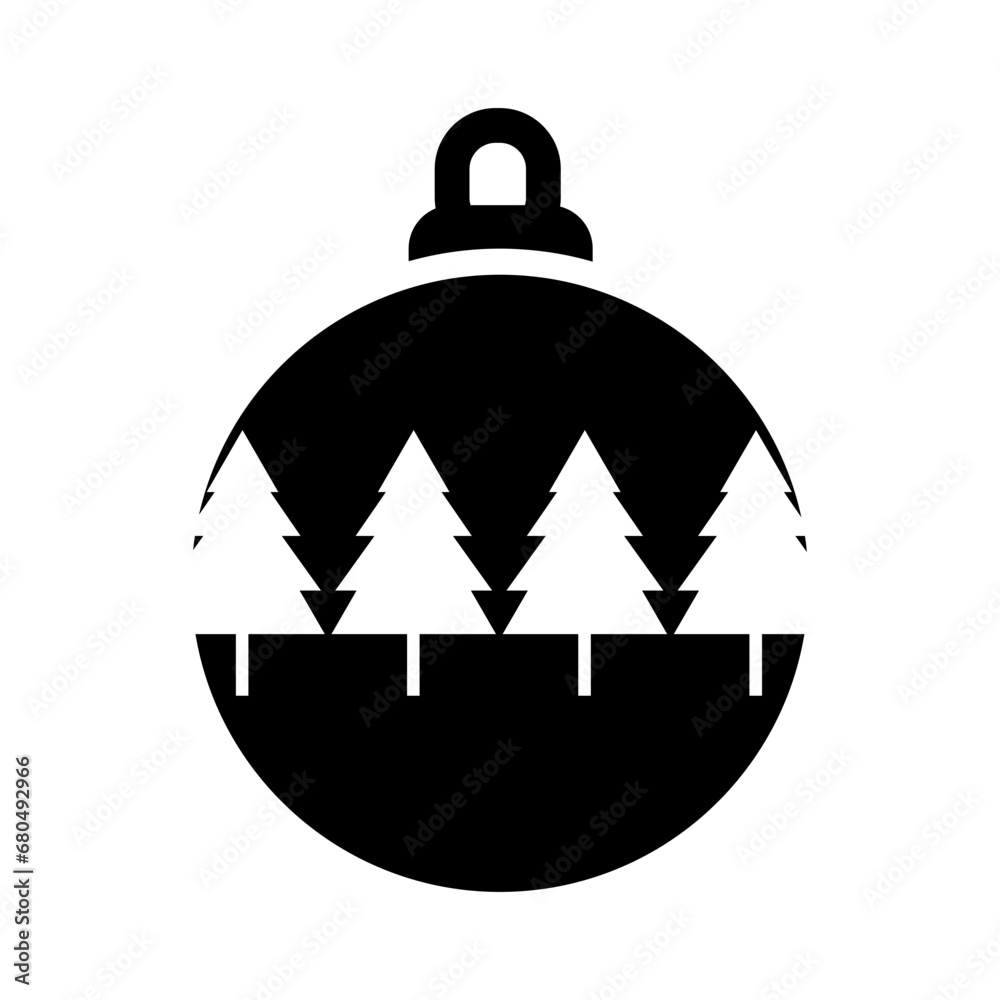 christmas decoration ball vector icon