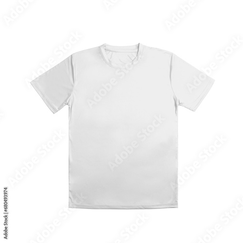 Chic & casual white colour cotton tee on a white backdrop, ideal for sports and daily wear. Versatile design template for creative mock-ups. Front View