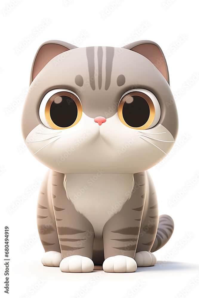 Fototapeta premium Lovely Scottish Fold cat isolated on white background. 