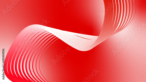 red white red flag color gradient background abstract wavy technology lines