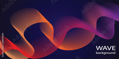 Abstract purple blue gradient wave lines background. Modern flowing wave lines element. Futuristic technology concept. Horizontal template design. Vector illustration vector modern waving lines 