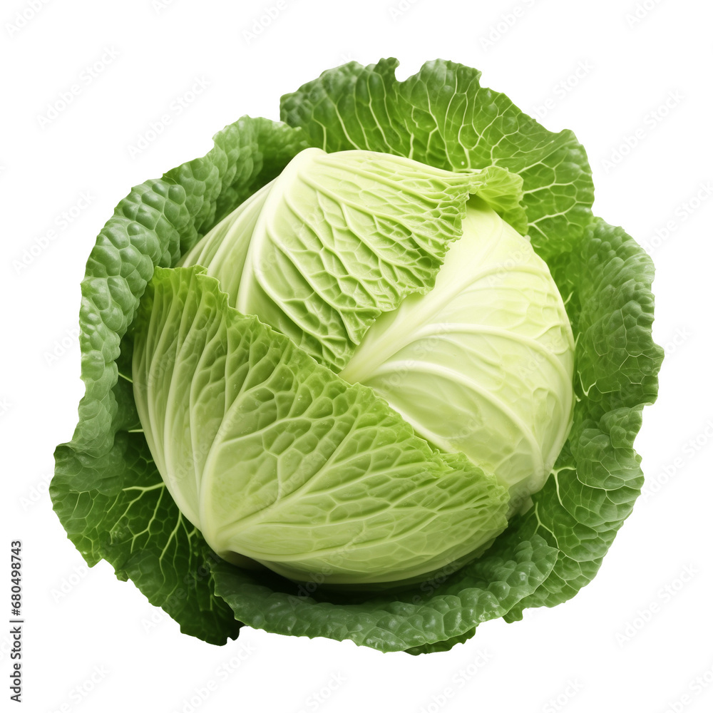Fototapeta premium Cabbage Isolated on Transparent Background 