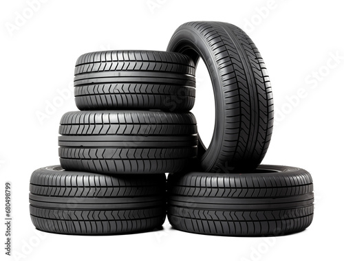 Pile of Tires Isolated on Transparent Background
 photo