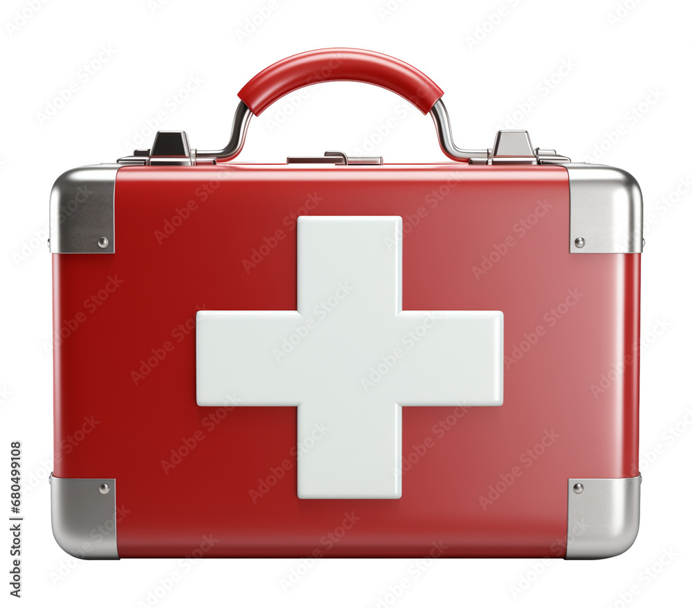Fototapeta premium First Aid Kit Isolated on Transparent Background 