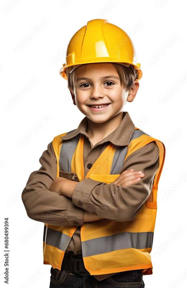 Kid Construction Worker Crossed Arms Isolated on Transparent Background
Kid Construction Worker Crossed Arms Isolated on Transparent Background