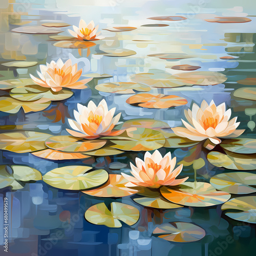 abstract representations of water lily ponds