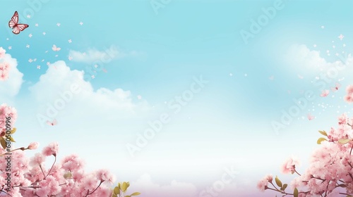 A spring background banner with empty space