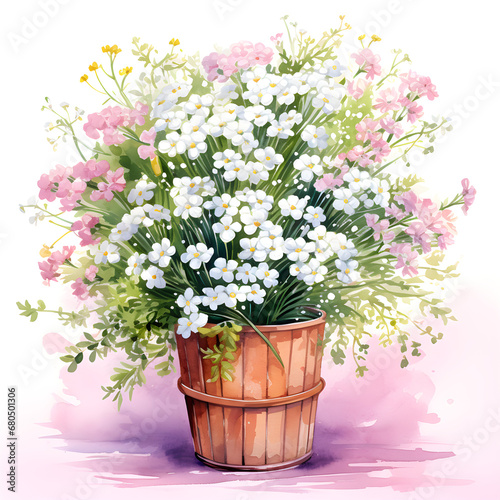 Wallpaper Mural Baby's Breath, Flowers, Watercolor illustrations Torontodigital.ca