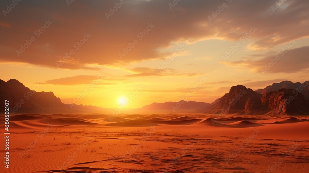 Beautiful desert sunrise view near Tabuk,Saudi Arabia