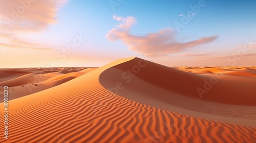 Beautiful sand dunes in the Sahara desert