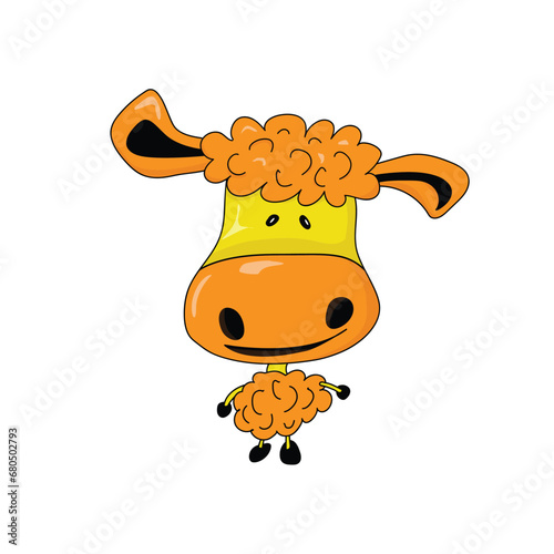 funny sheep on a white background