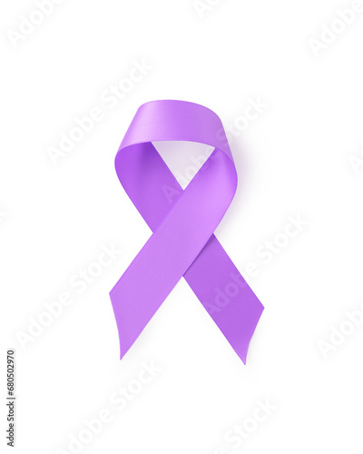 Lavender ribbon a all types of cancer symbol isolated on white background