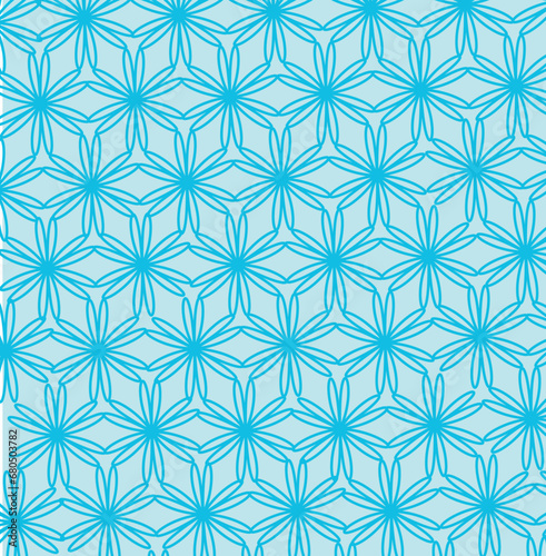 Trendy abstract geometric floral blue background, great design for any purpose. ornament