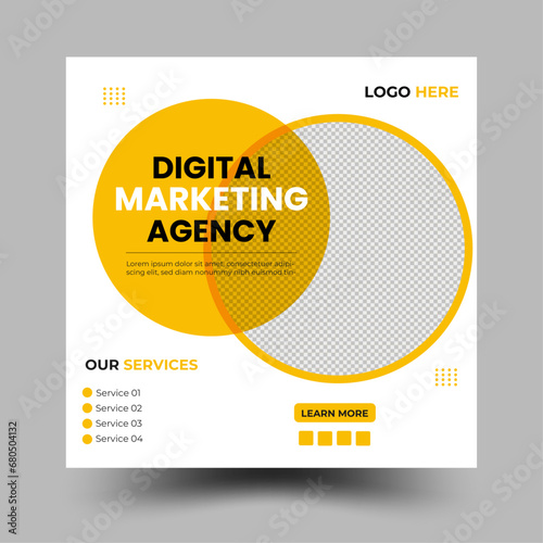 Professional digital business agency marketing social media post Design.social media post banner template.Marketing Strategies live webinar banner .