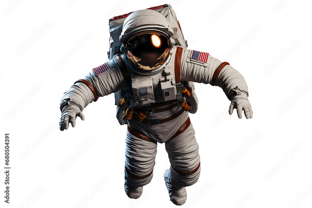 Astronaut in a space suit isolated on transparent background