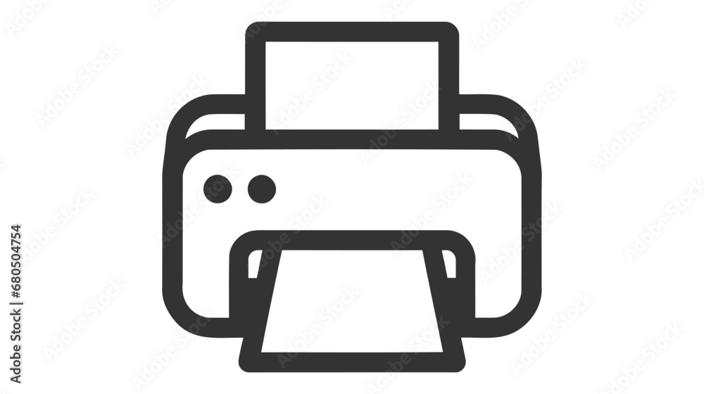 Printer - Line Vector Icon on white background Printer - Line Vector Icon on white background