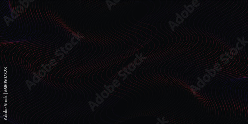 Fototapeta Naklejka Na Ścianę i Meble -  Dark abstract background with glowing wave. Shiny moving lines design element. Modern purple blue gradient flowing wave lines. Futuristic technology concept. Vector lines wave 