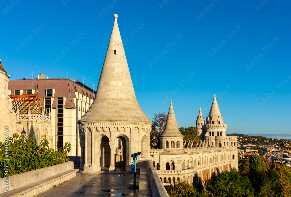 Fisherman bastion on Castle hill in Budapest, Hungary