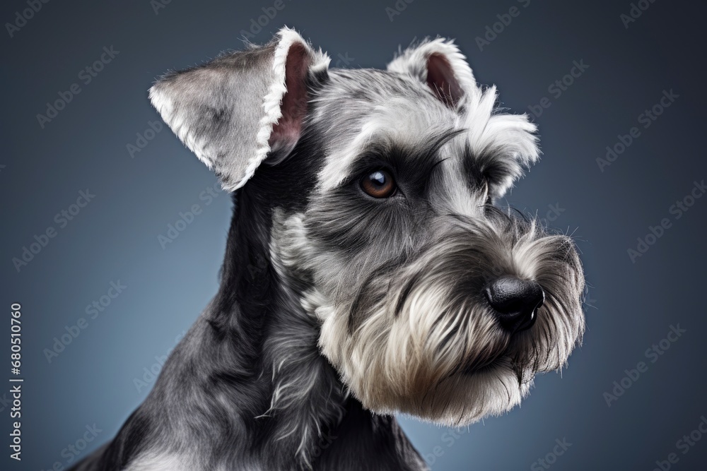 Miniature Schnauzer cute dog isolated on background