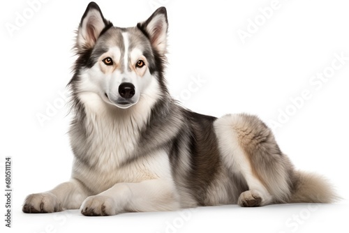 Siberian Huskie cute dog isolated on white background