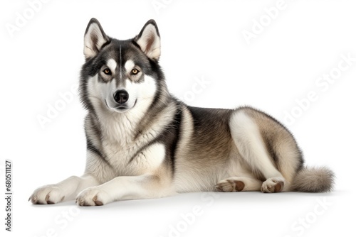 Siberian Huskie cute dog isolated on white background