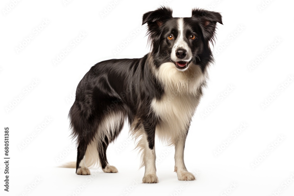 Border Collie cute dog isolated on white background