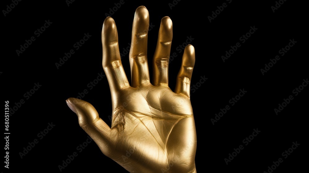 Golden hand isolated on black background Golden hand isolated on black background