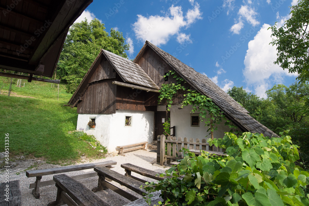 wooden house in the mountains