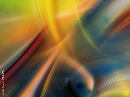 blue and yellow abstract fractal background 3d rendering illustration